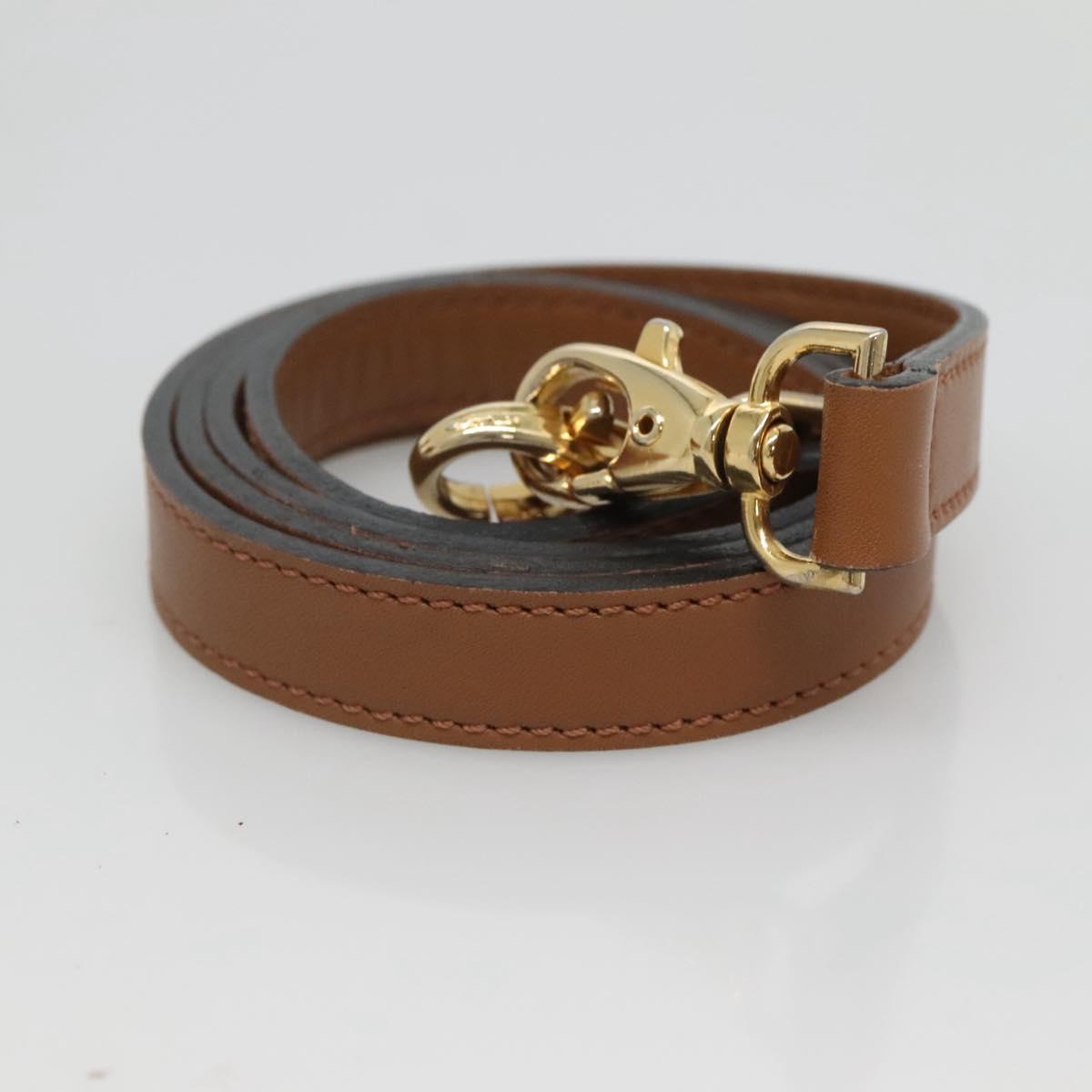 CELINE Hand Bag Leather 2way Brown Gold Auth hk2507