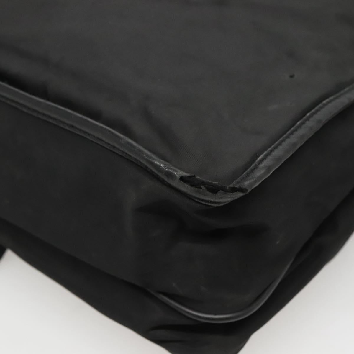 PRADA Shoulder Bag Nylon Black Silver Auth hk2516