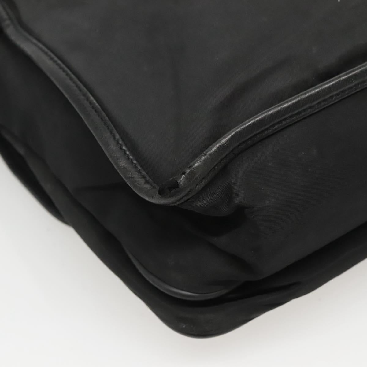 PRADA Shoulder Bag Nylon Black Silver Auth hk2516