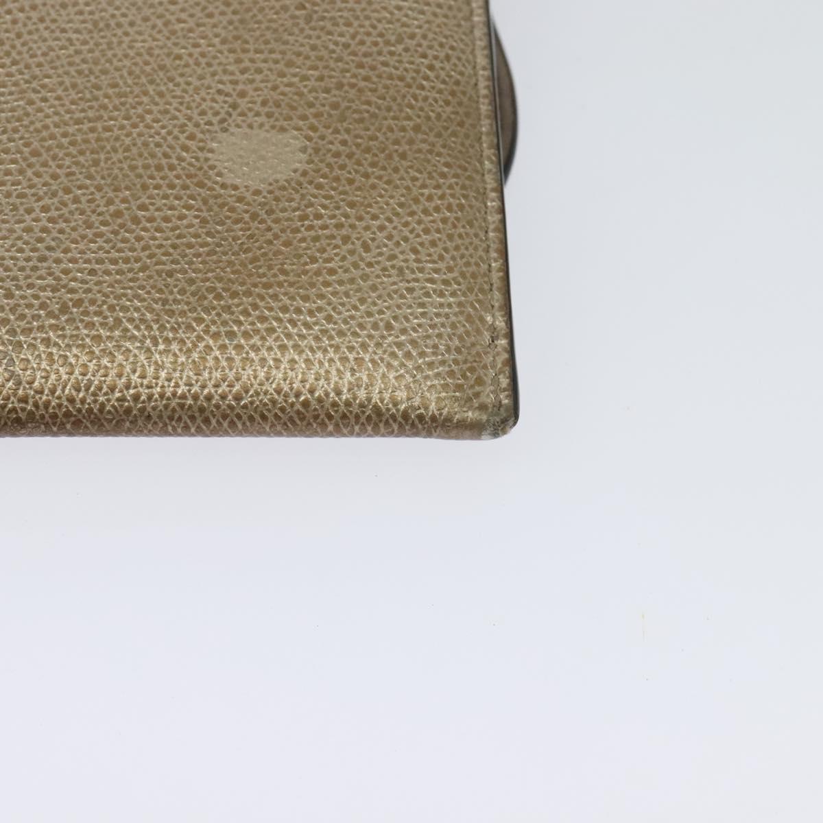 Christian Dior Saddle Chain Wallet Leather Brown Gold Auth hk2524