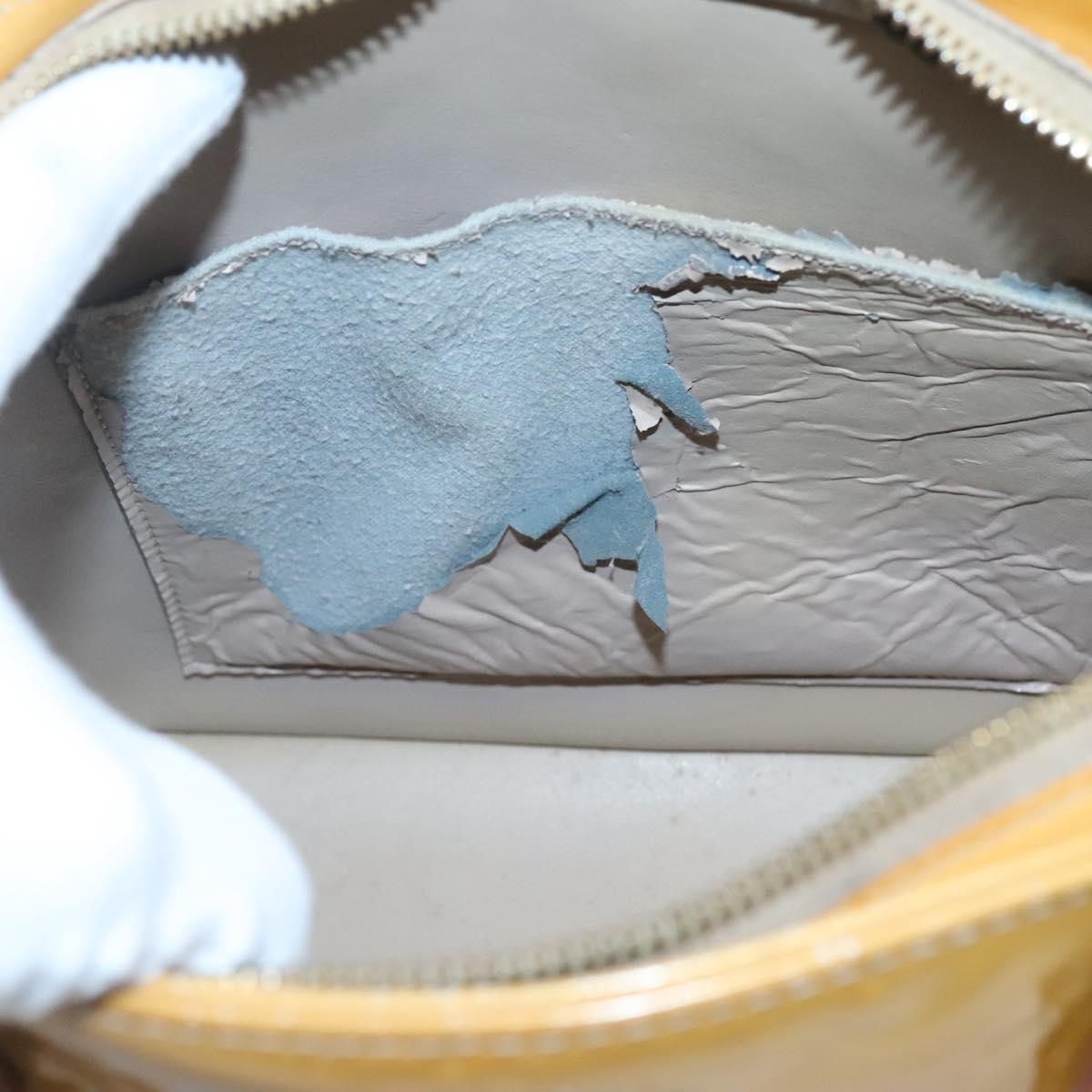 LOUIS VUITTON Monogram Vernis Houston Hand Bag Beige M91004 LV Auth hk2531