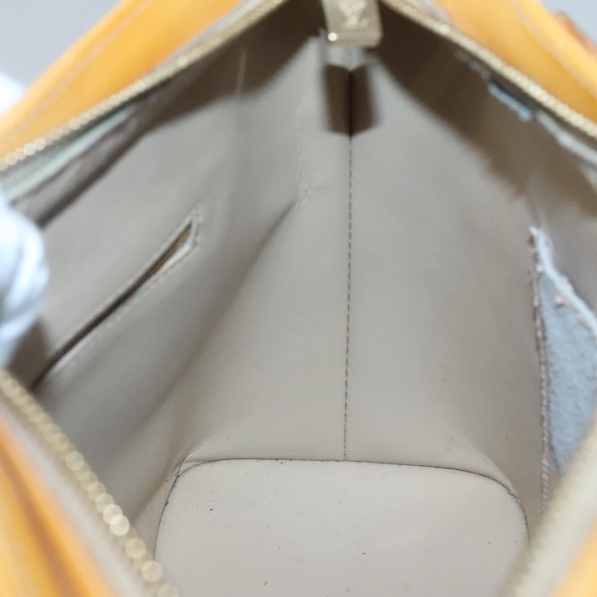 LOUIS VUITTON Monogram Vernis Houston Hand Bag Beige M91004 LV Auth hk2531