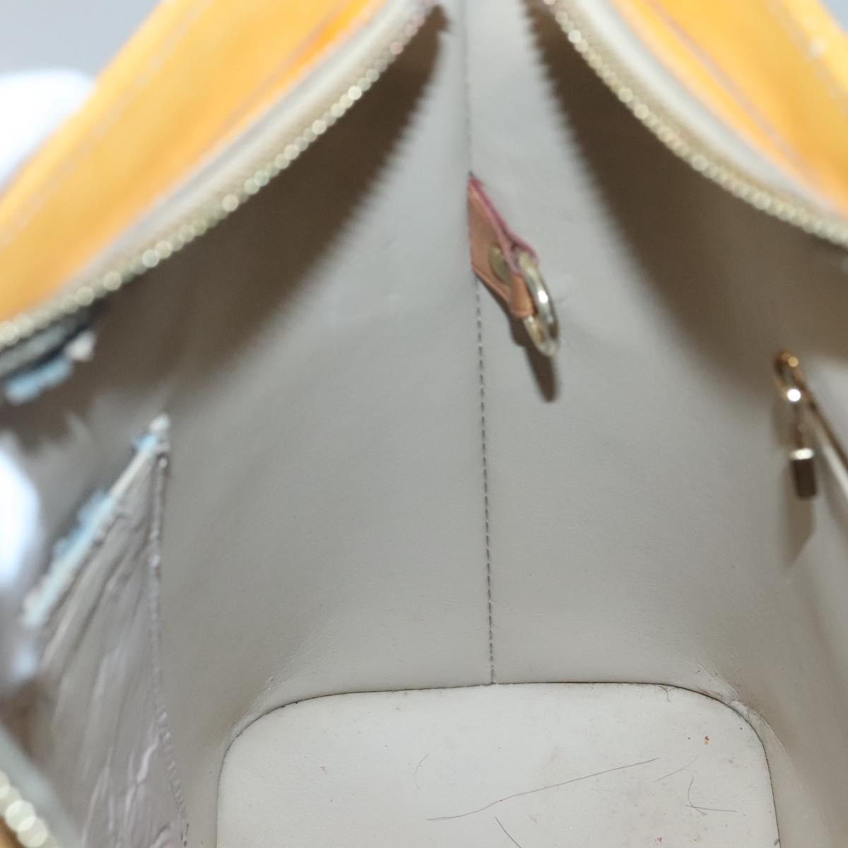 LOUIS VUITTON Monogram Vernis Houston Hand Bag Beige M91004 LV Auth hk2531