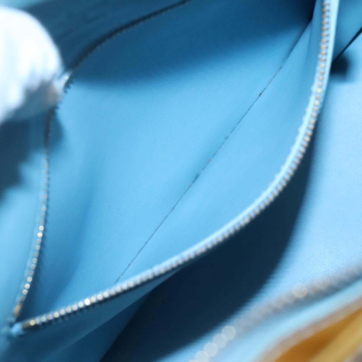 LOUIS VUITTON Monogram Vernis Houston Hand Bag Baby Blue M91005 LV Auth hk2533