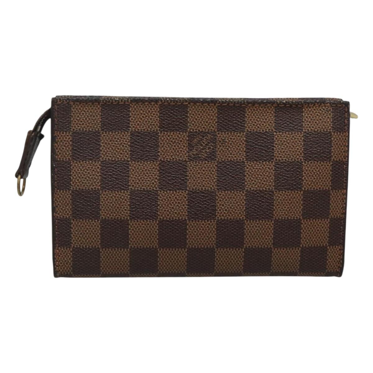 LOUIS VUITTON Damier Ebene Marais Pouch LV Auth hk2541