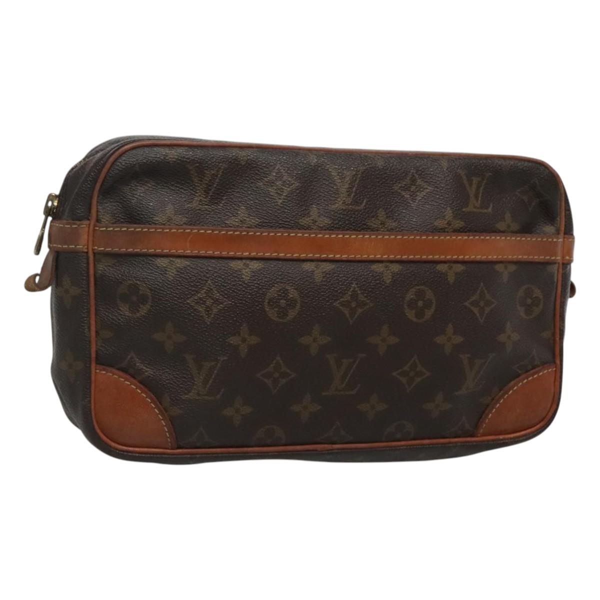LOUIS VUITTON Monogram Compiegne 28 Clutch Bag M51845 LV Auth hk2544