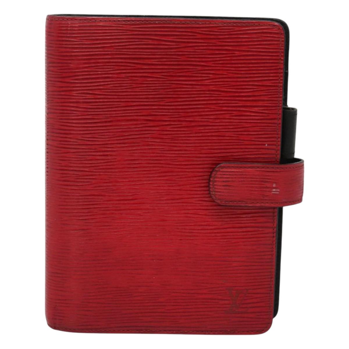 LOUIS VUITTON Epi Agenda MM Day Planner Cover Red R20047 LV Auth hk2551