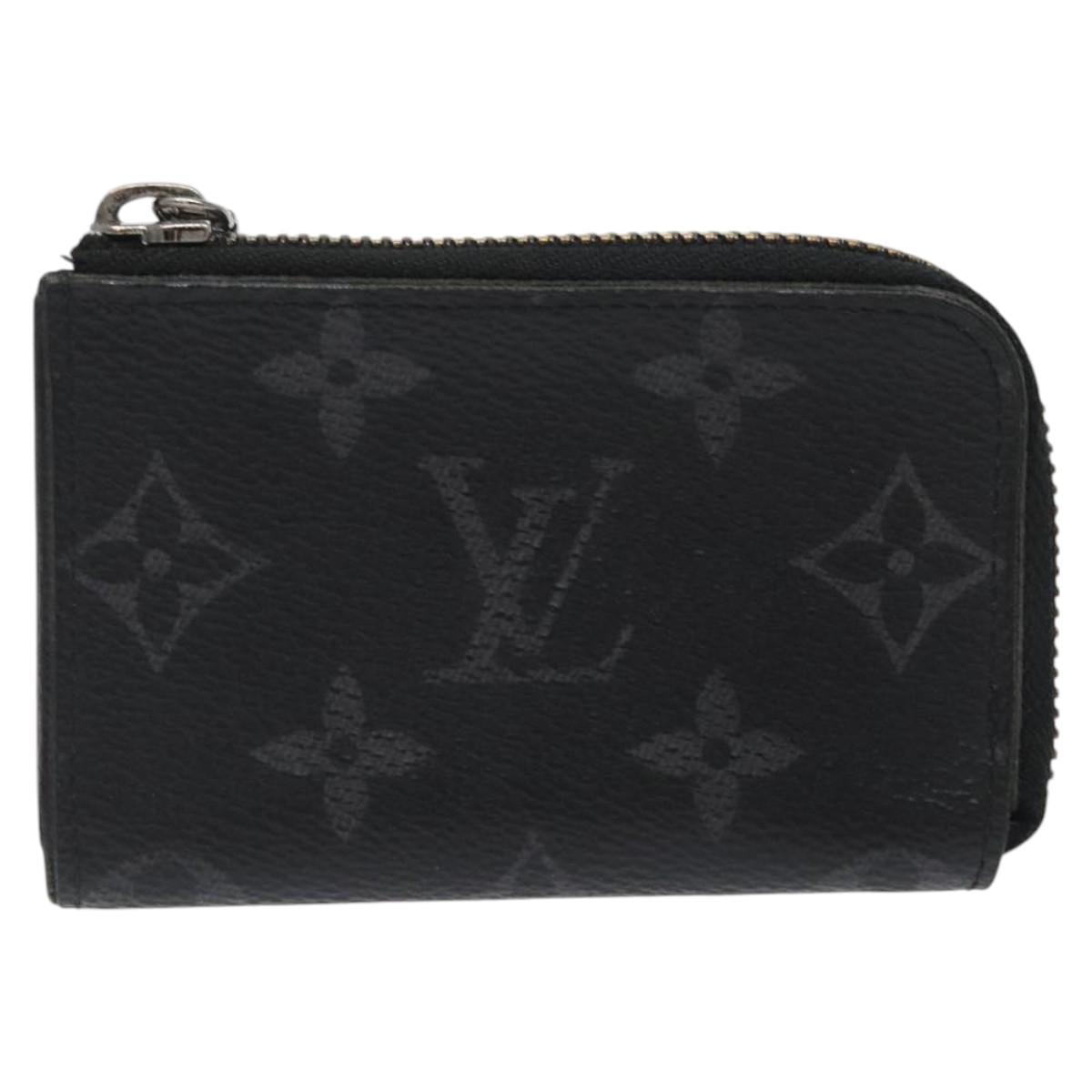 LOUIS VUITTON Monogram Eclipse Porte monnaie Jour Coin Purse M63536 Auth hk2554