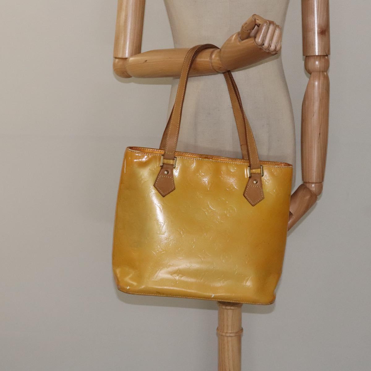 LOUIS VUITTON Monogram Vernis Houston Hand Bag Gris M91053 LV Auth hk2570