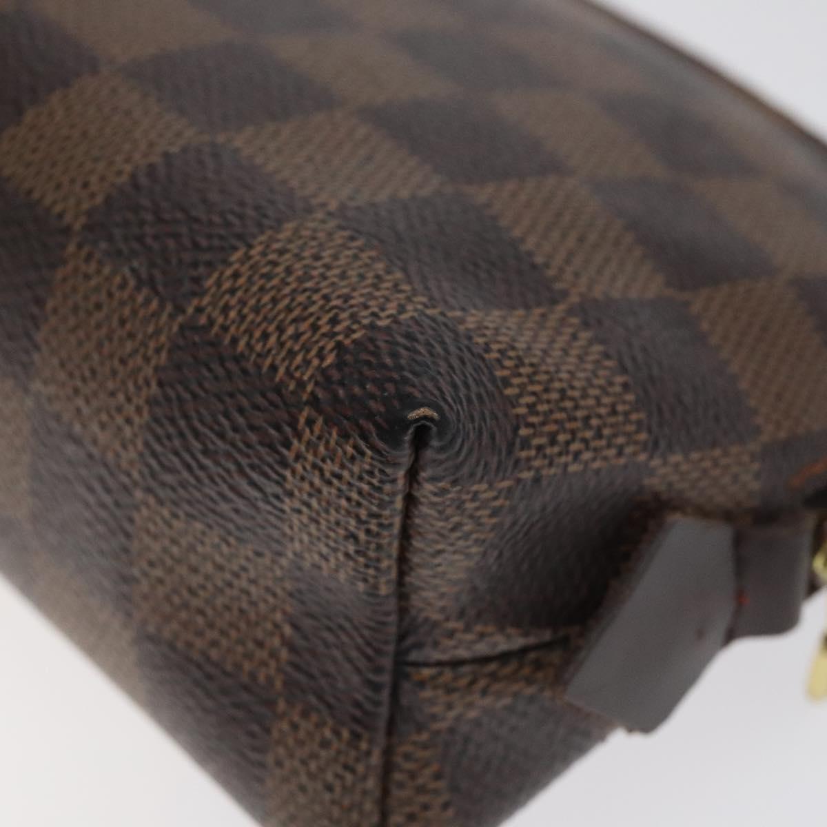 LOUIS VUITTON Damier Ebene Pochette Cosmetic PM Pouch N47516 LV Auth hk2571