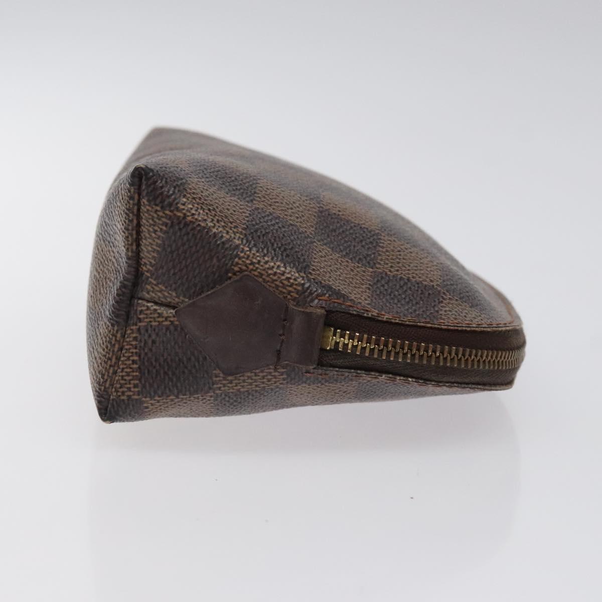 LOUIS VUITTON Damier Ebene Pochette Cosmetic PM Pouch N47516 LV Auth hk2571