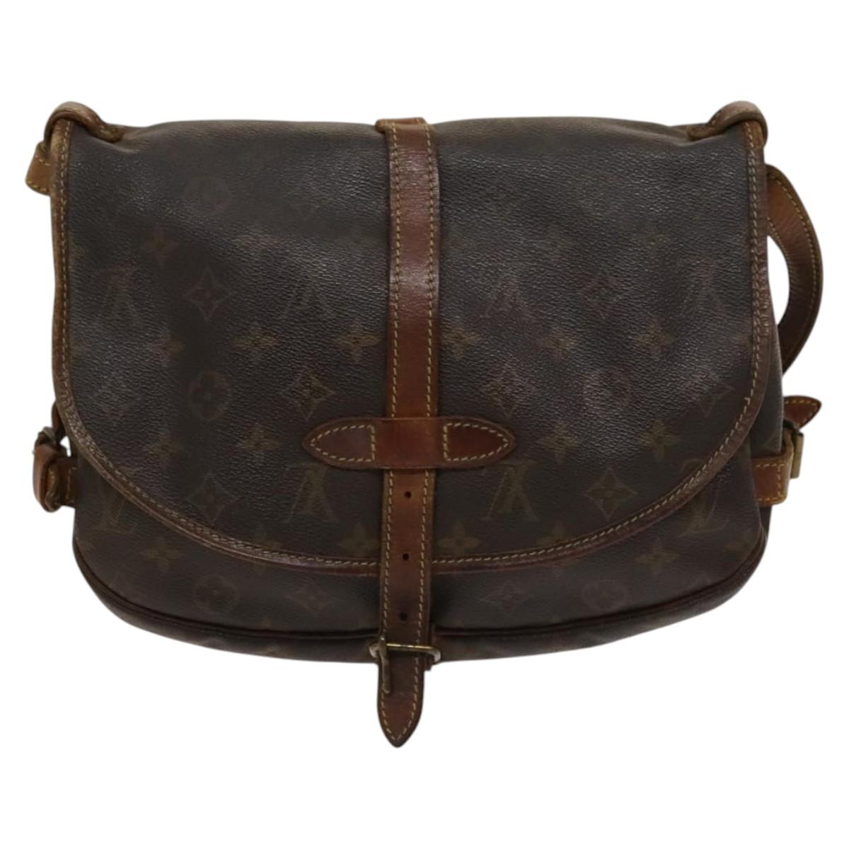 LOUIS VUITTON Monogram Saumur 30 Shoulder Bag M42256 LV Auth hk2574