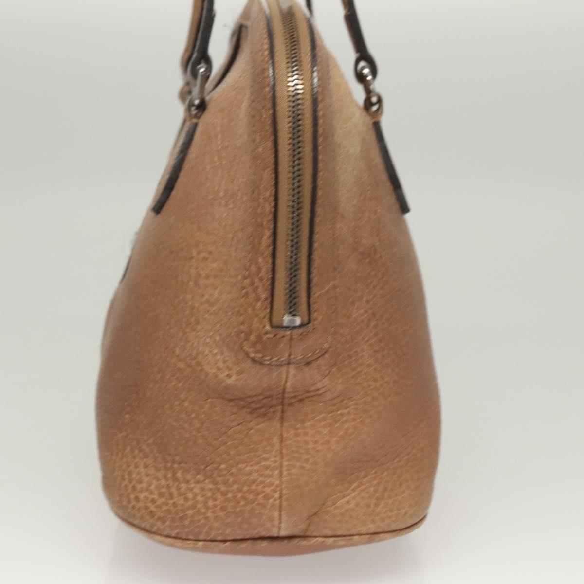GUCCI Hand Bag Leather Outlet 2way Brown Silver 420023 Auth hk2583