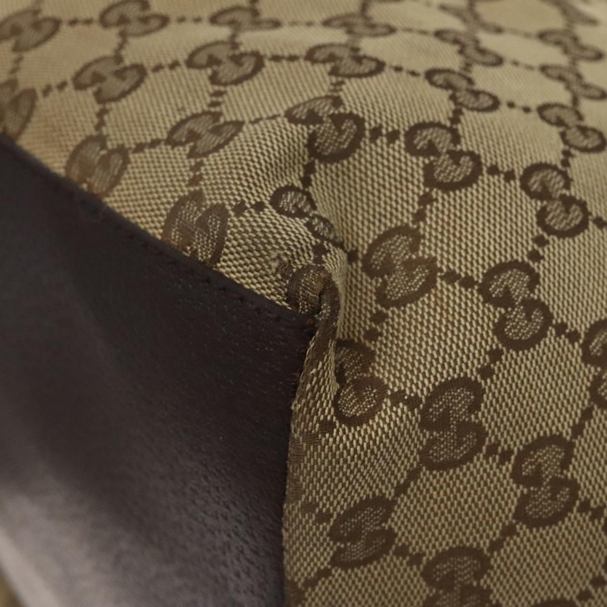 GUCCI GG Canvas Web Sherry Line Tote Bag Beige Green Red 131230 Auth hk2585