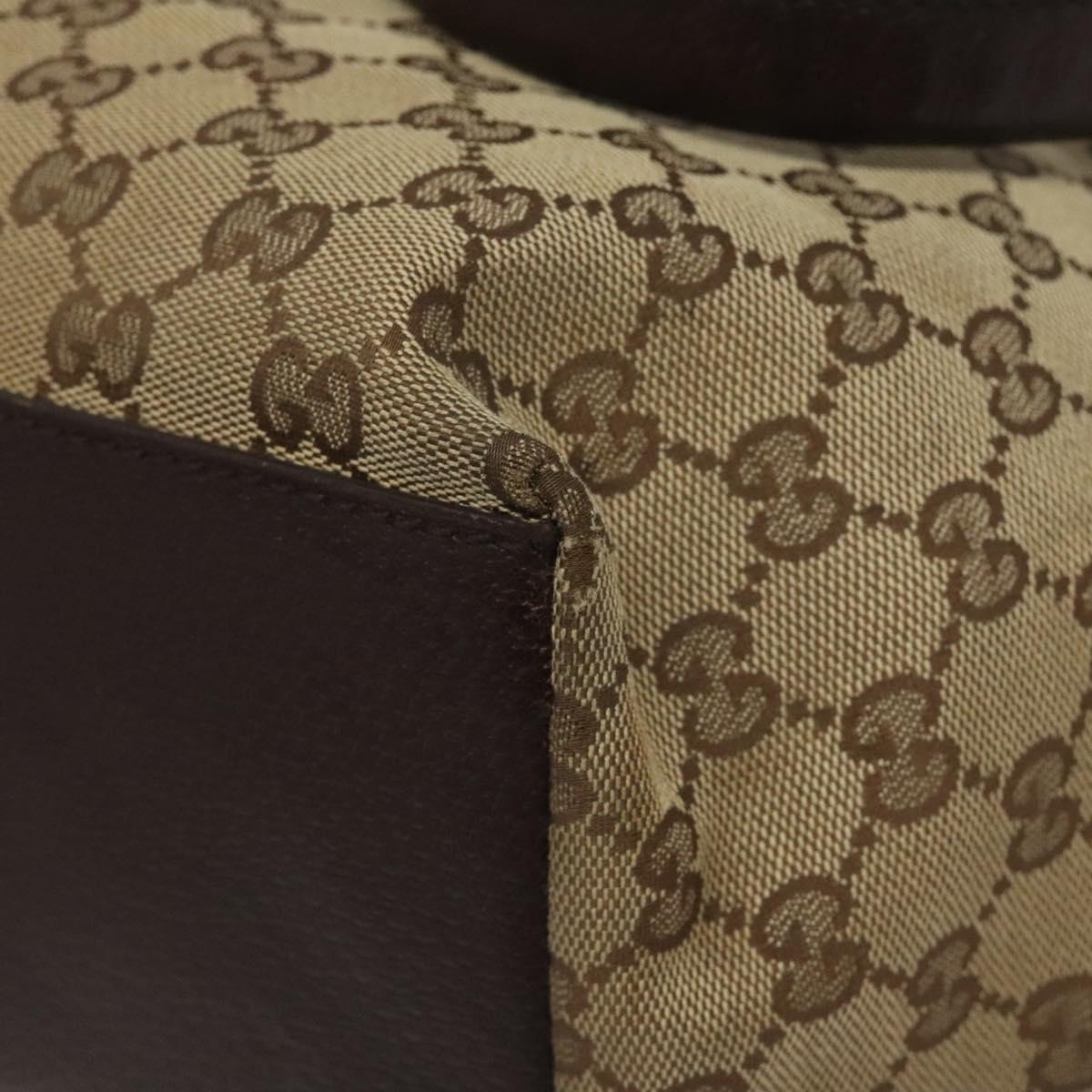 GUCCI GG Canvas Web Sherry Line Tote Bag Beige Green Red 131230 Auth hk2585