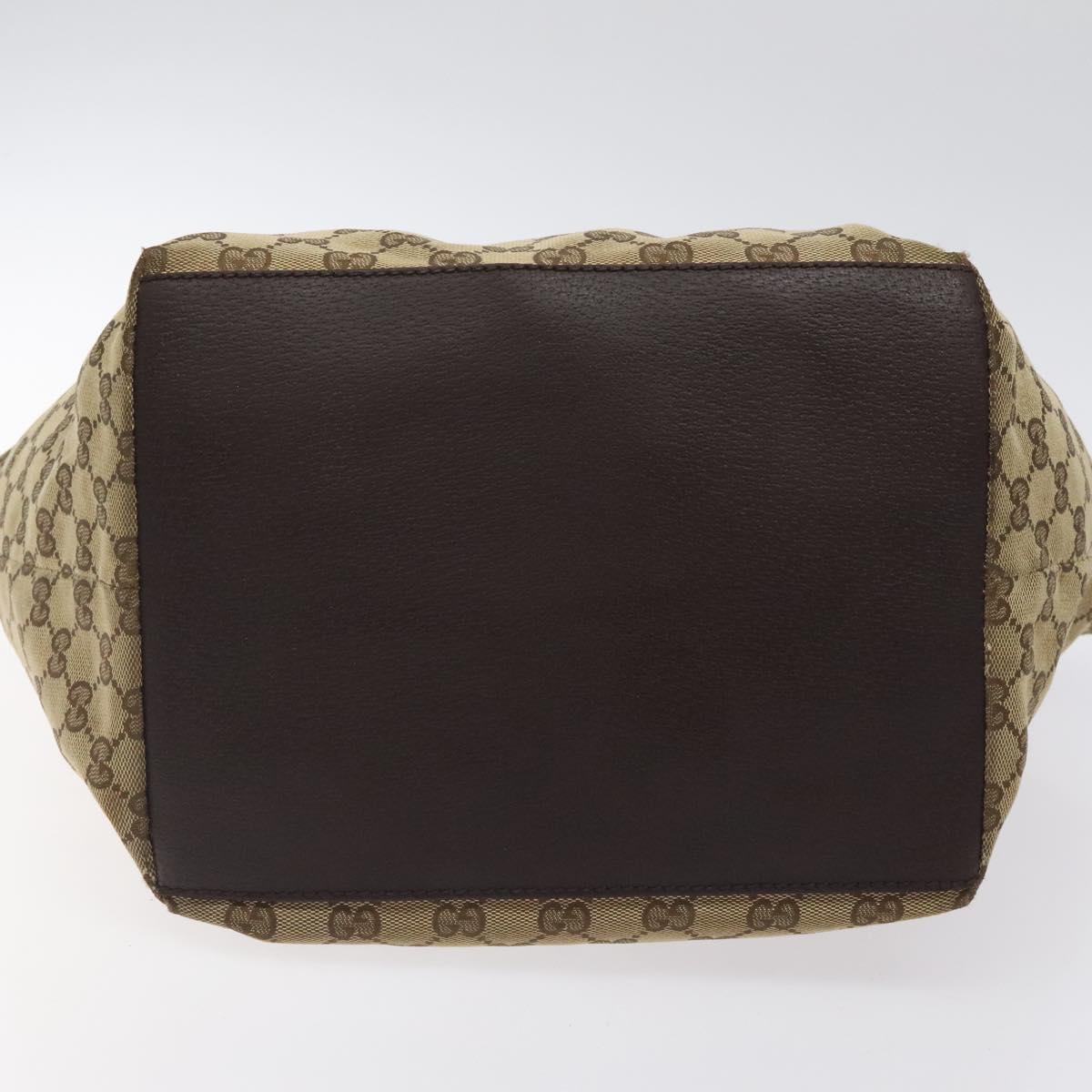 GUCCI GG Canvas Web Sherry Line Tote Bag Beige Green Red 131230 Auth hk2585