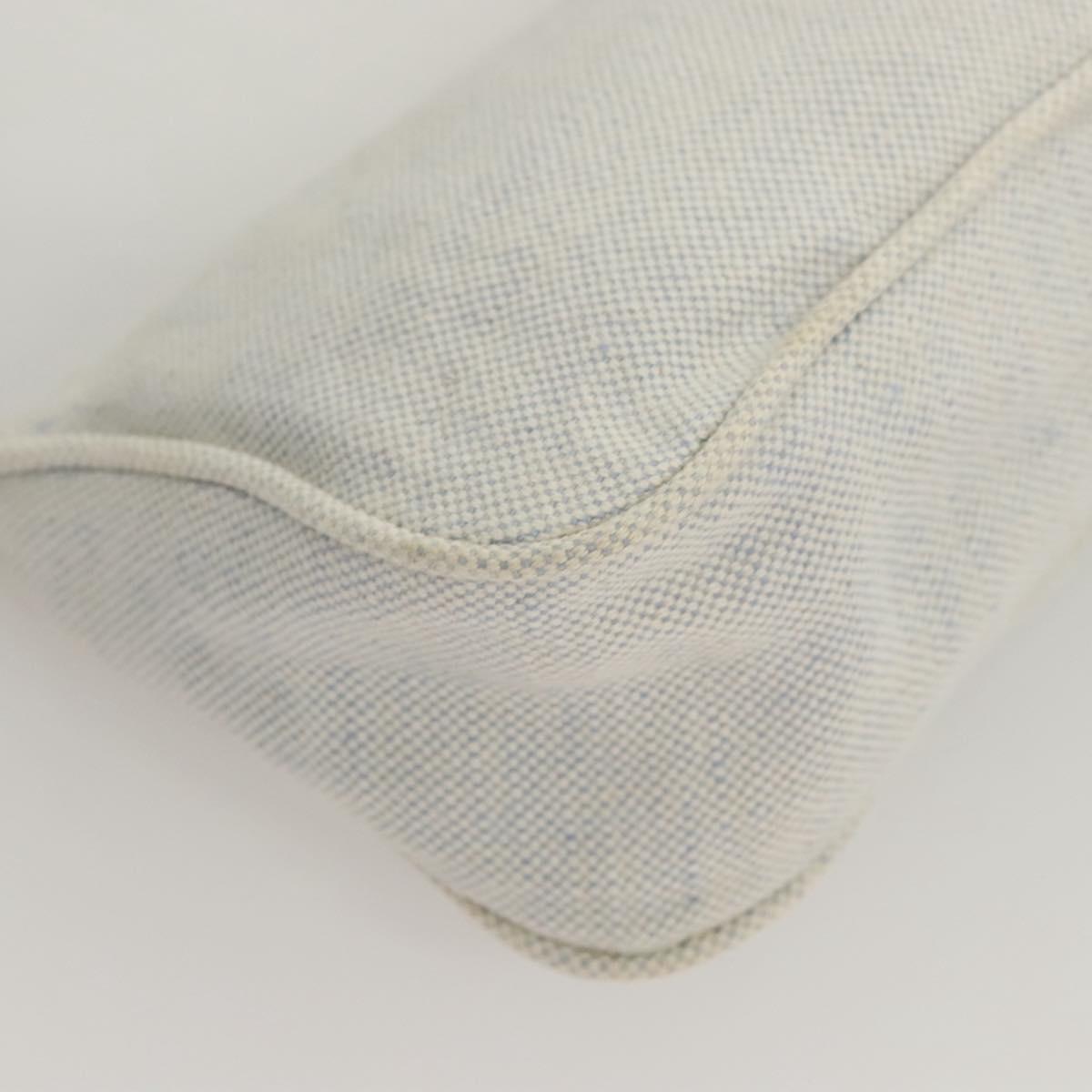 PRADA Sports Accessory Pouch Canvas Light Blue Silver Auth hk2591