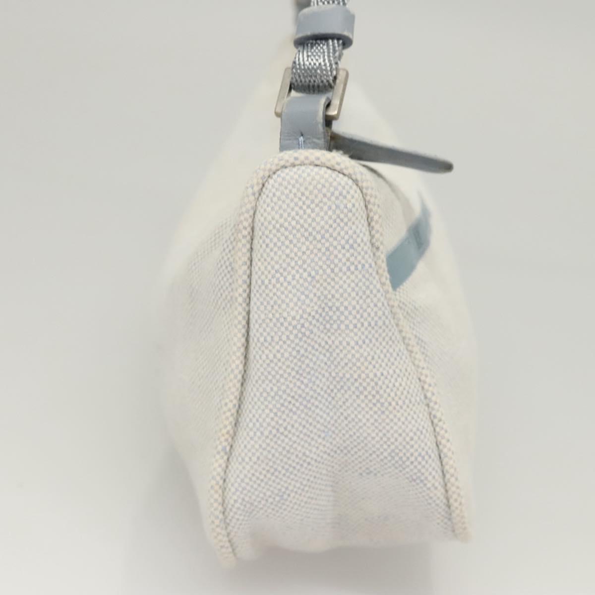 PRADA Sports Accessory Pouch Canvas Light Blue Silver Auth hk2591