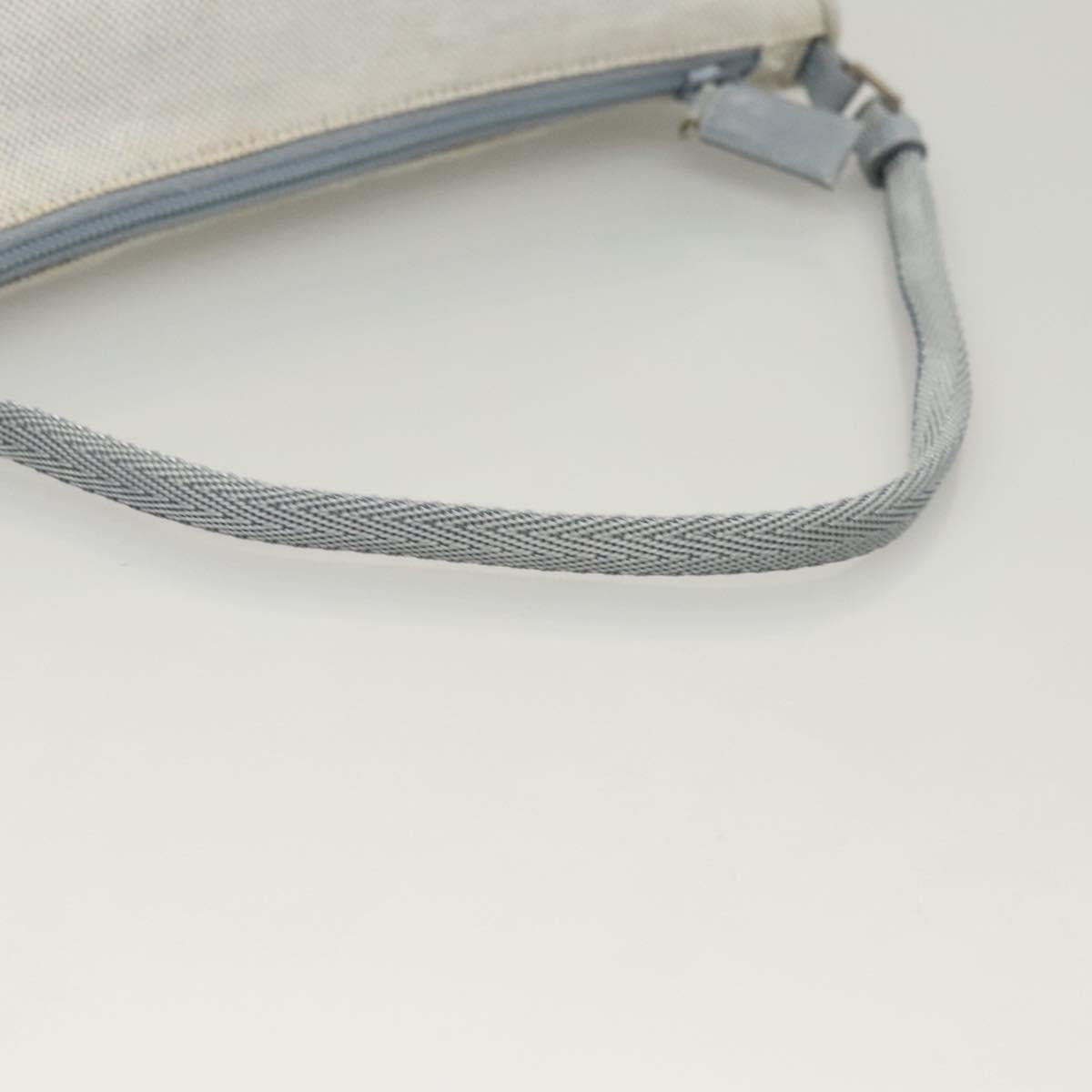 PRADA Sports Accessory Pouch Canvas Light Blue Silver Auth hk2591