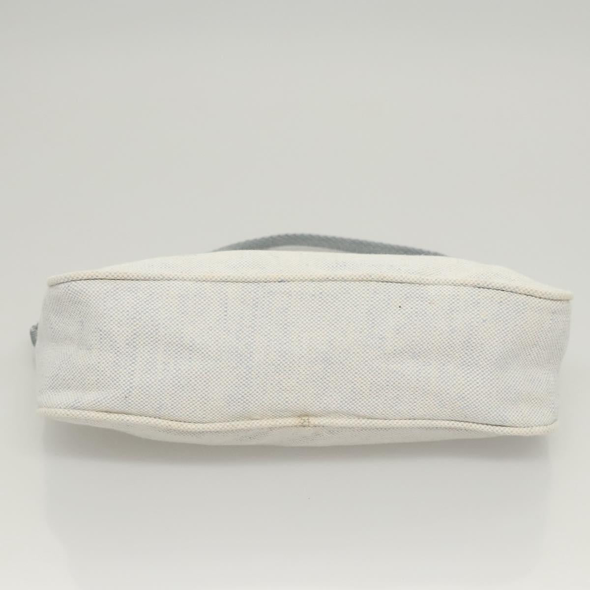 PRADA Sports Accessory Pouch Canvas Light Blue Silver Auth hk2591