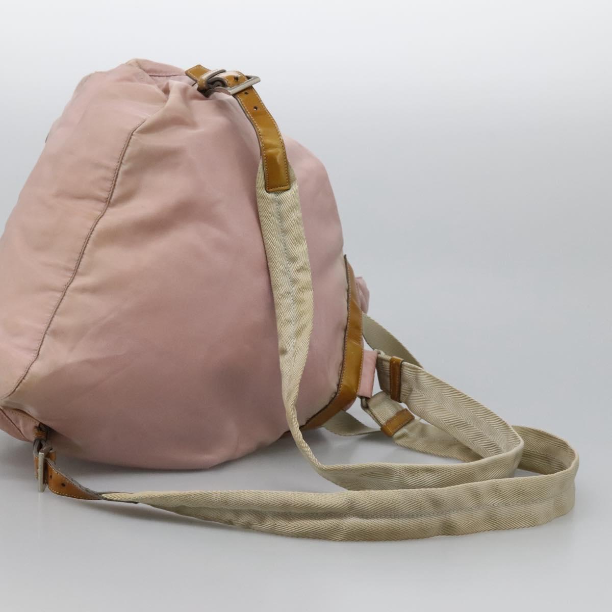 PRADA Backpack Nylon Pink Silver Auth hk2592
