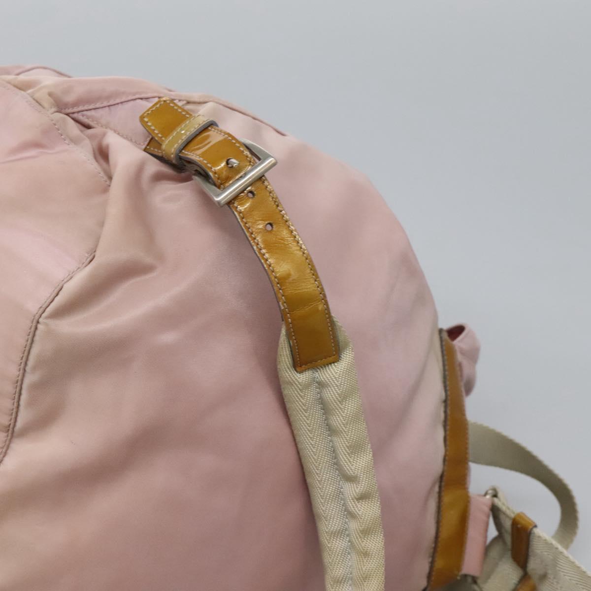 PRADA Backpack Nylon Pink Silver Auth hk2592