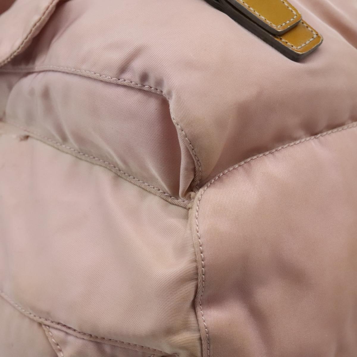 PRADA Backpack Nylon Pink Silver Auth hk2592