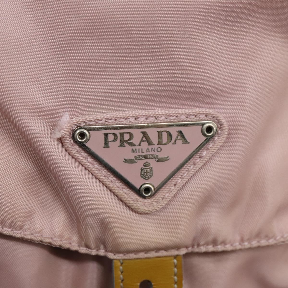 PRADA Backpack Nylon Pink Silver Auth hk2592
