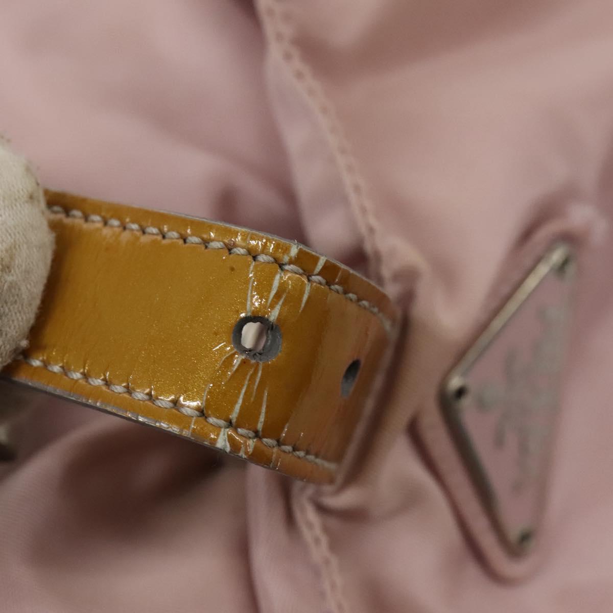 PRADA Backpack Nylon Pink Silver Auth hk2592