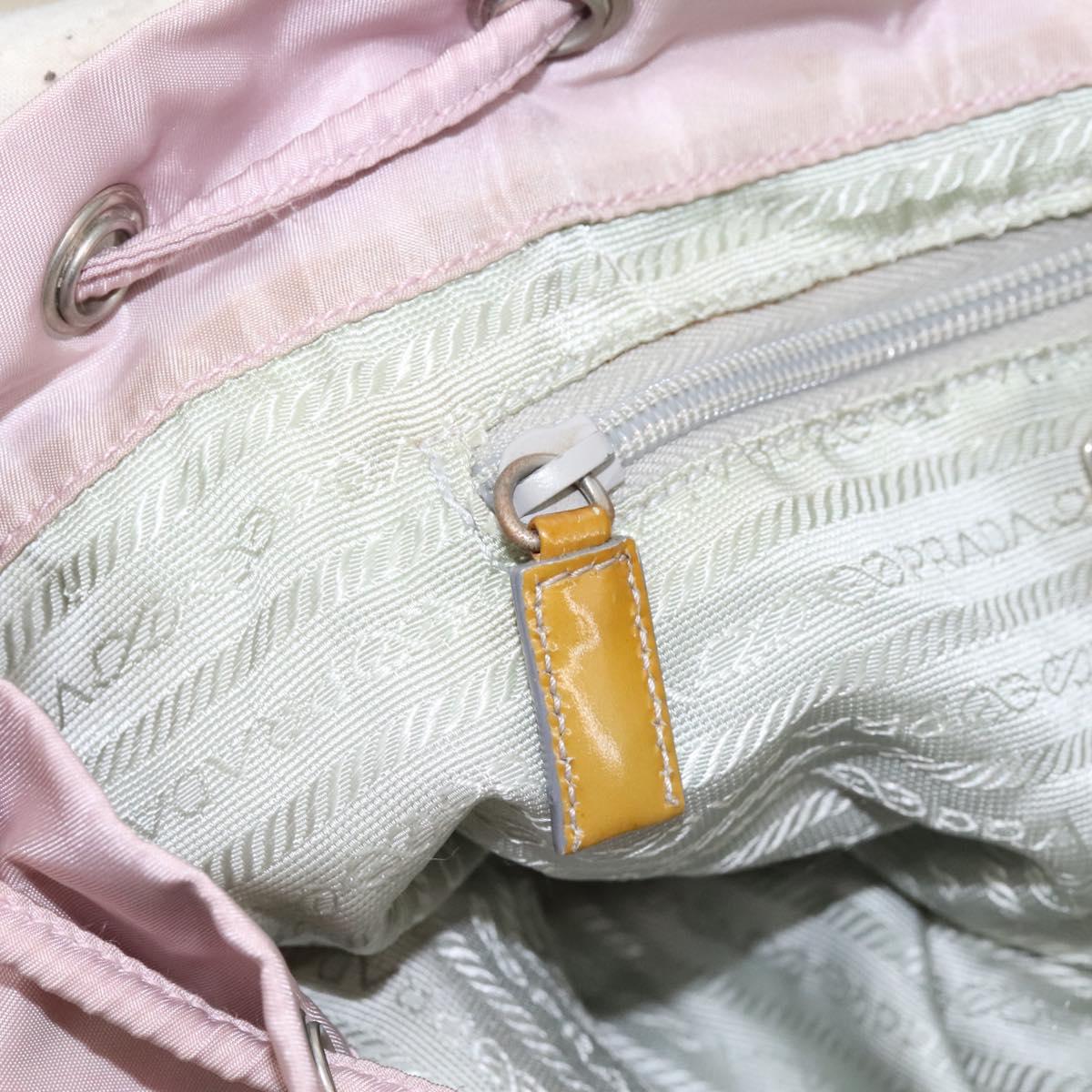 PRADA Backpack Nylon Pink Silver Auth hk2592