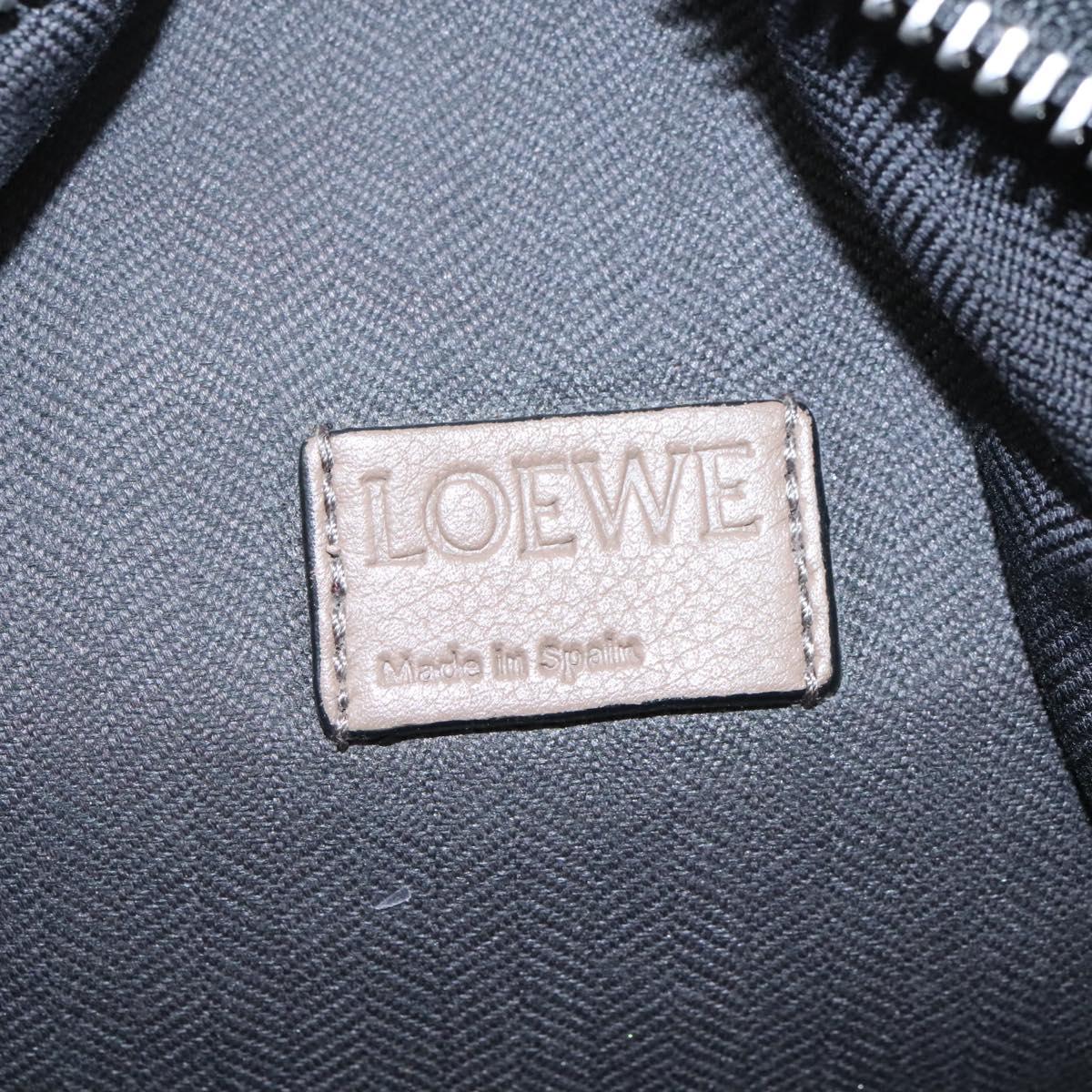 LOEWE Anagram Body Bag Leather Gray Silver Auth hk2593