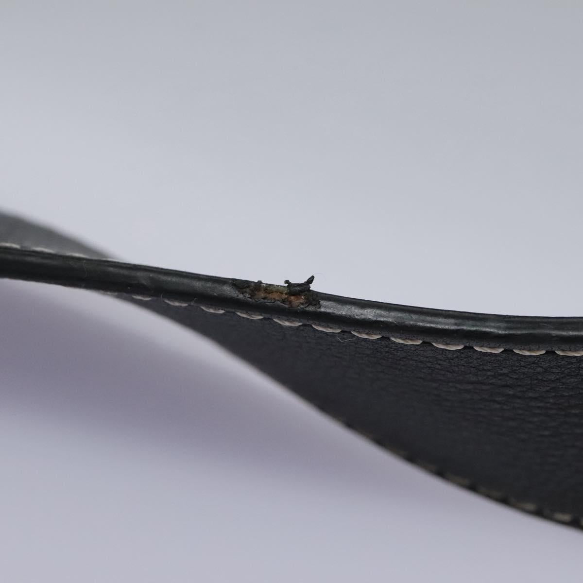 LOEWE Anagram Body Bag Leather Gray Silver Auth hk2593