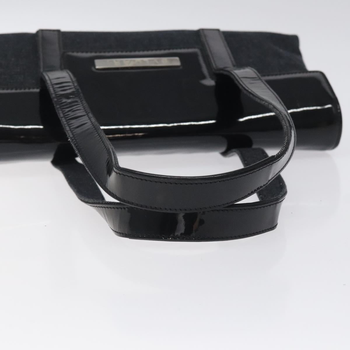 BVLGARI Logo Mania Shoulder Bag Canvas Black Silver Auth hk2594