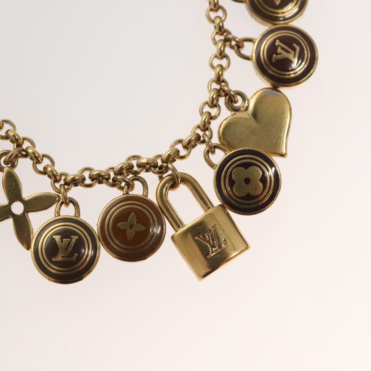 LOUIS VUITTON Porte Cles Chainne Pastille Key Holder Gold M65386 LV Auth hk2597