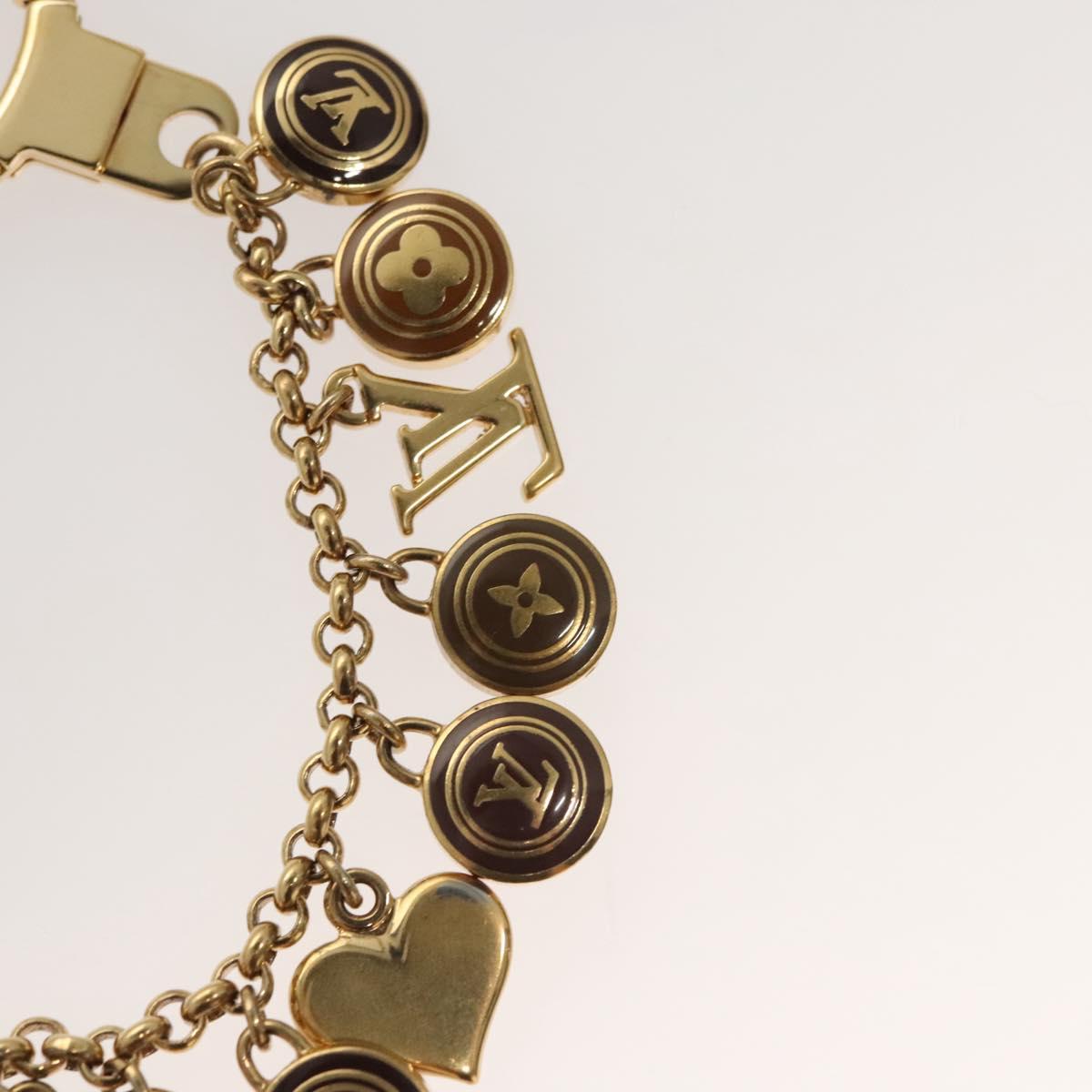 LOUIS VUITTON Porte Cles Chainne Pastille Key Holder Gold M65386 LV Auth hk2597