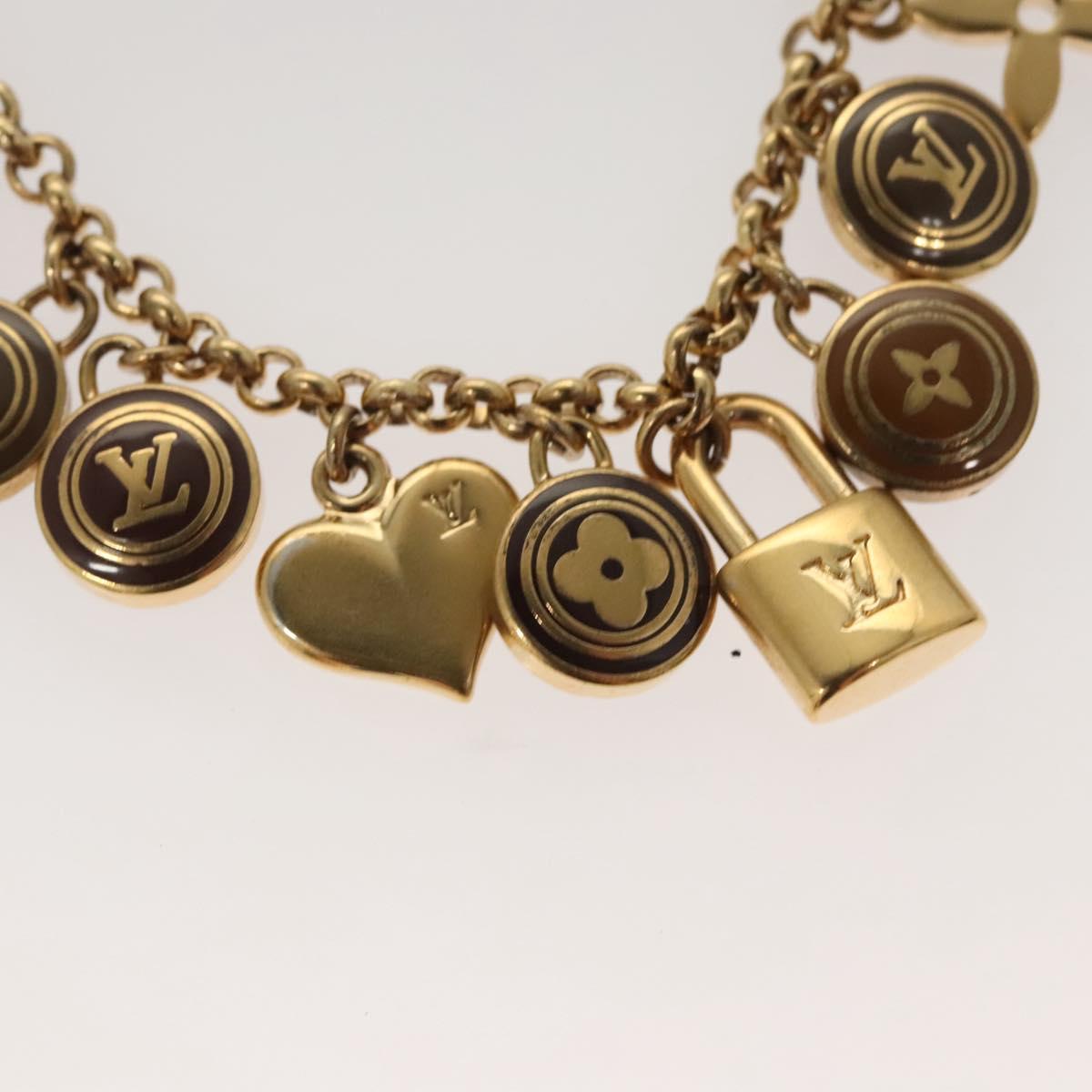 LOUIS VUITTON Porte Cles Chainne Pastille Key Holder Gold M65386 LV Auth hk2597