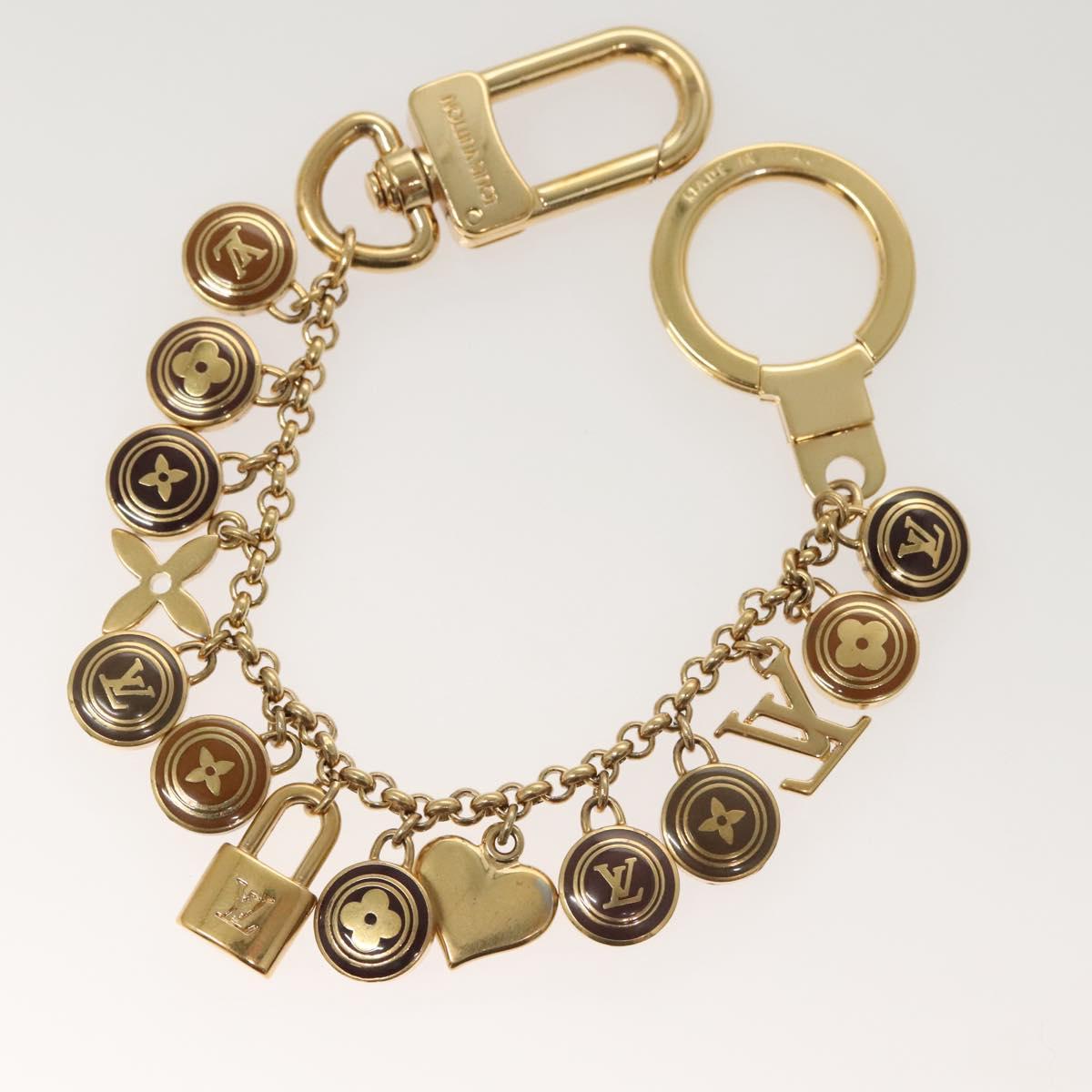 LOUIS VUITTON Porte Cles Chainne Pastille Key Holder Gold M65386 LV Auth hk2597