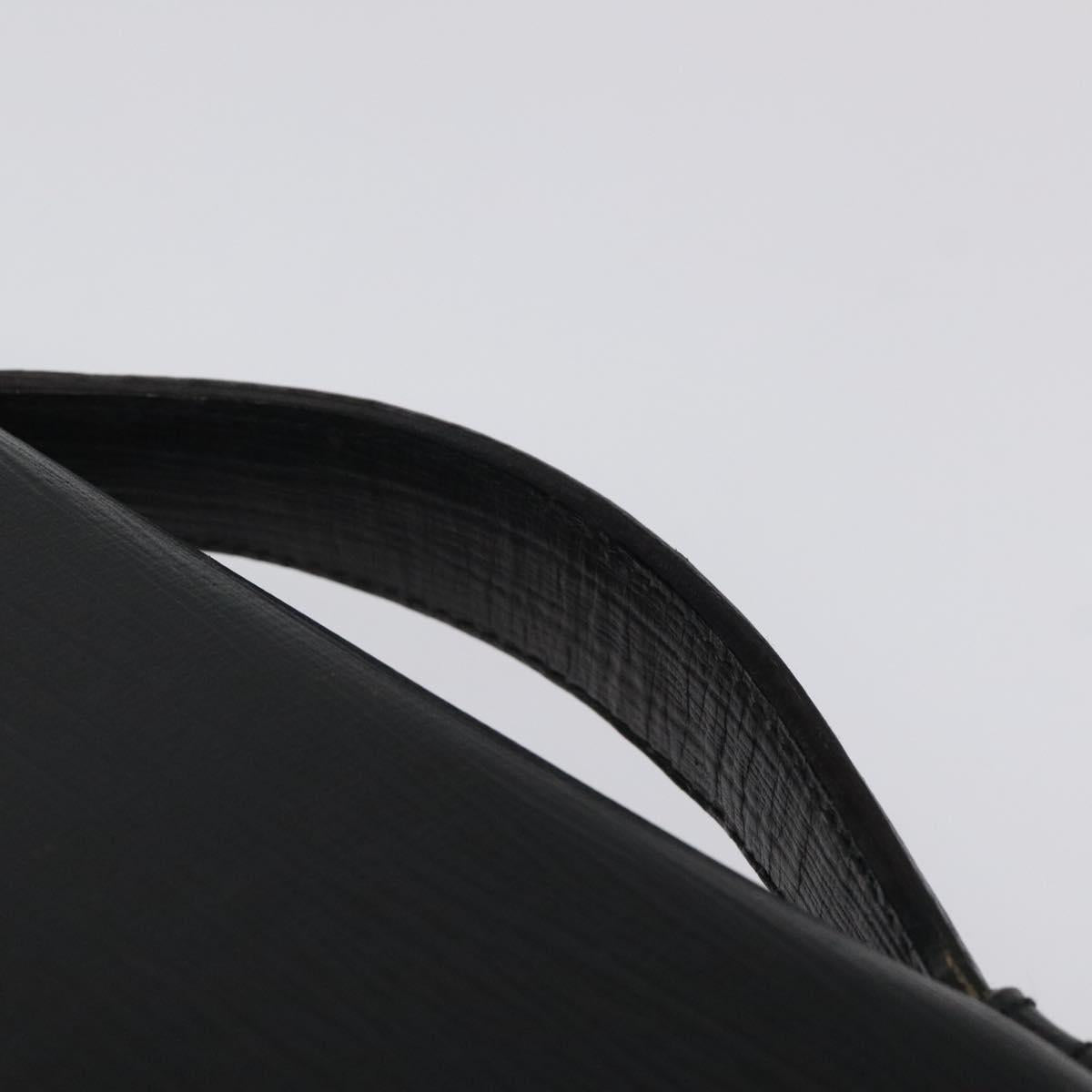 Gianni Versace Hand Bag Leather Black Gold Auth hk2598