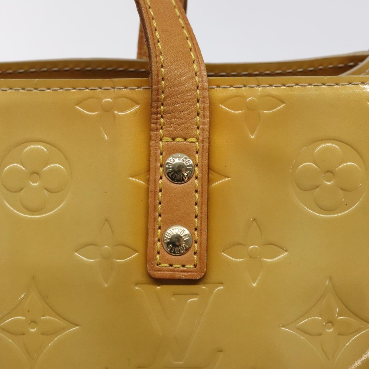 LOUIS VUITTON Monogram Vernis Reade PM Hand Bag Beige M91334 LV Auth hk2627