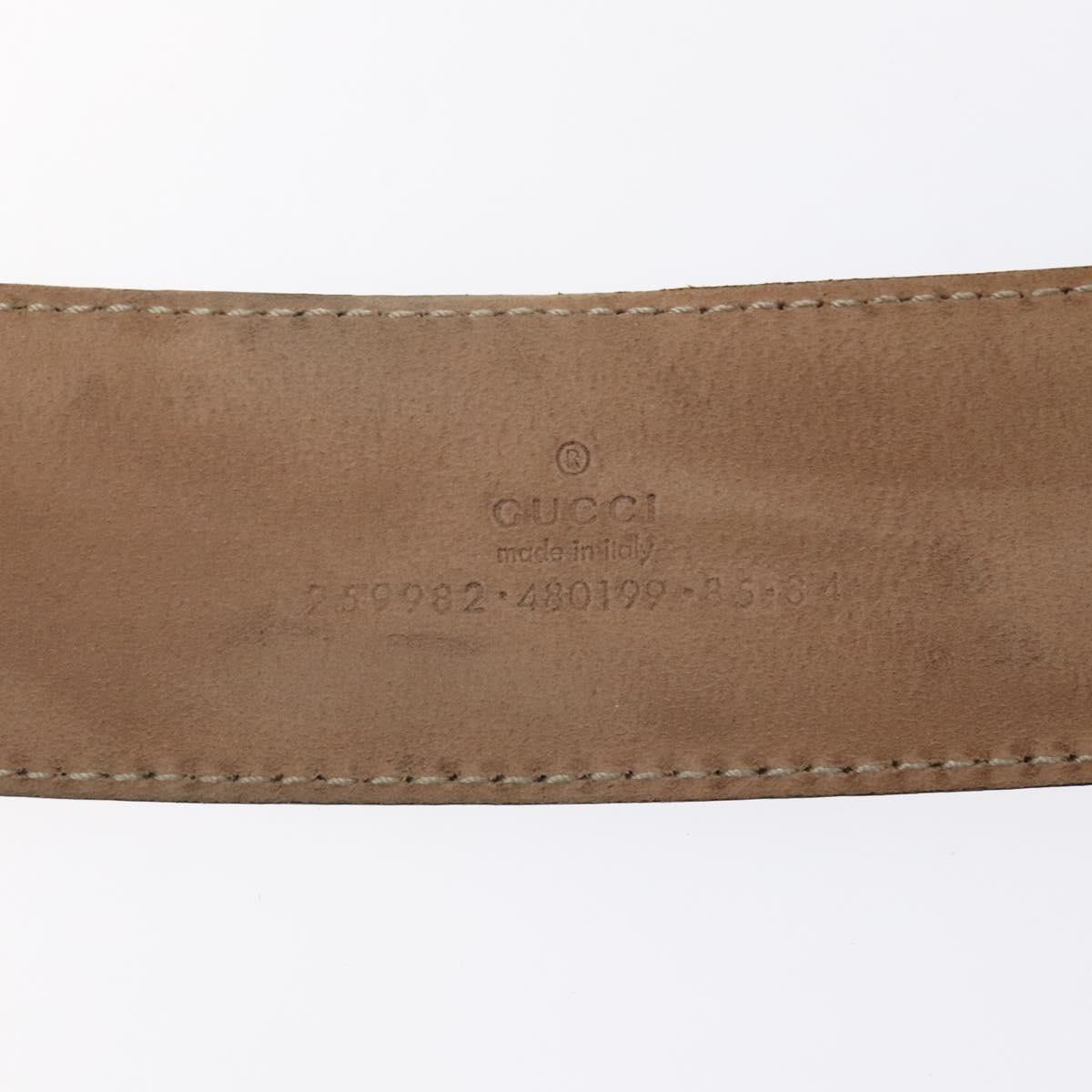 GUCCI GG Canvas Guccissima Belt Leather 37.8"" Black 259982 Auth hk2654
