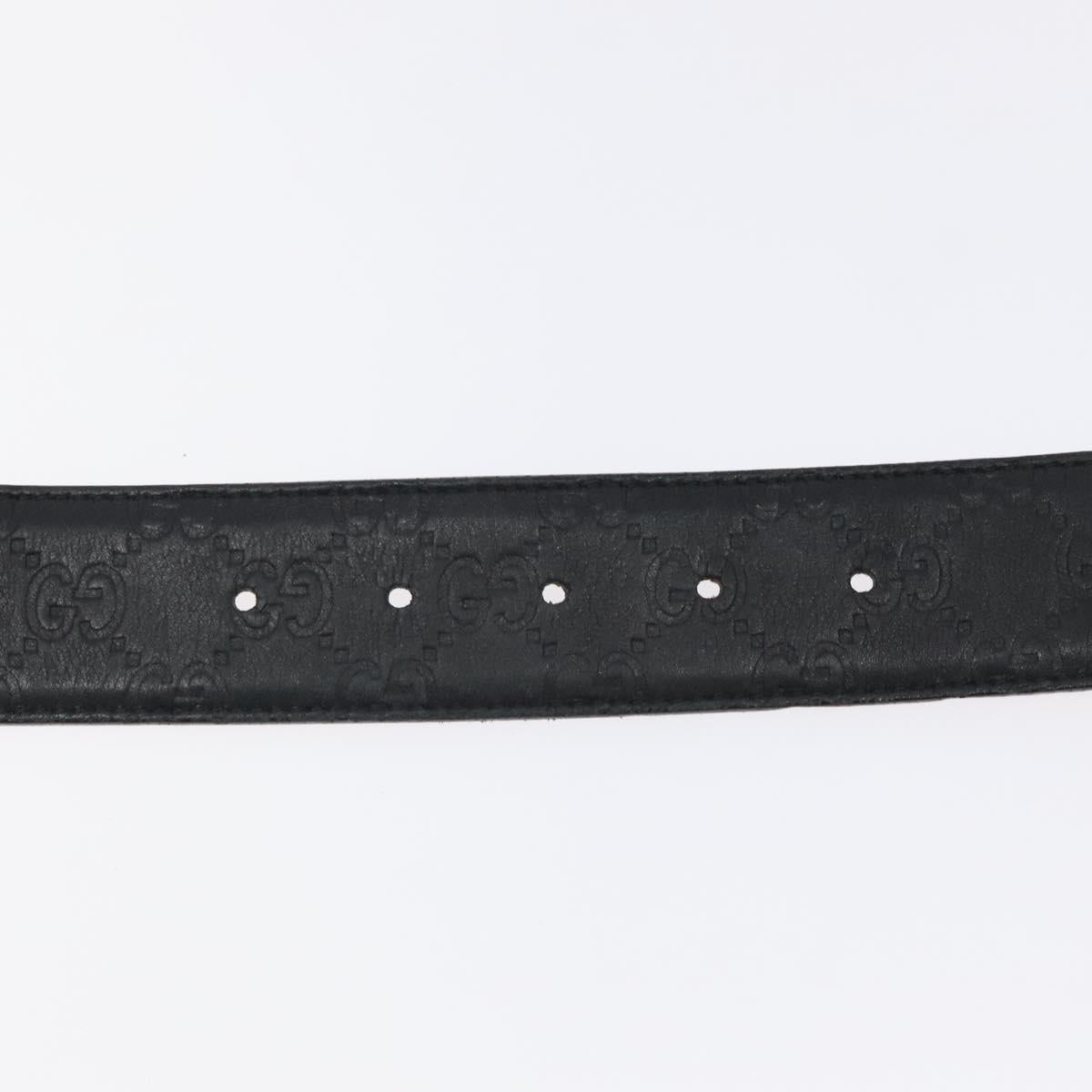 GUCCI GG Canvas Guccissima Belt Leather 37.8"" Black 259982 Auth hk2654