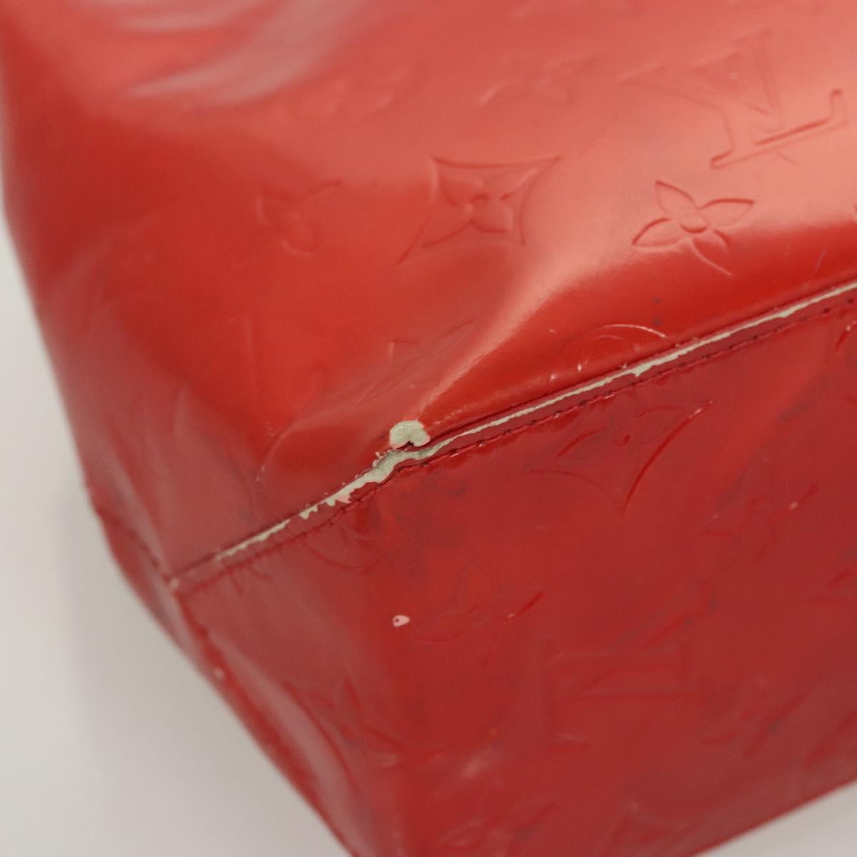 LOUIS VUITTON Monogram Vernis Reade PM Hand Bag Red Rouge M91088 LV Auth hk2659
