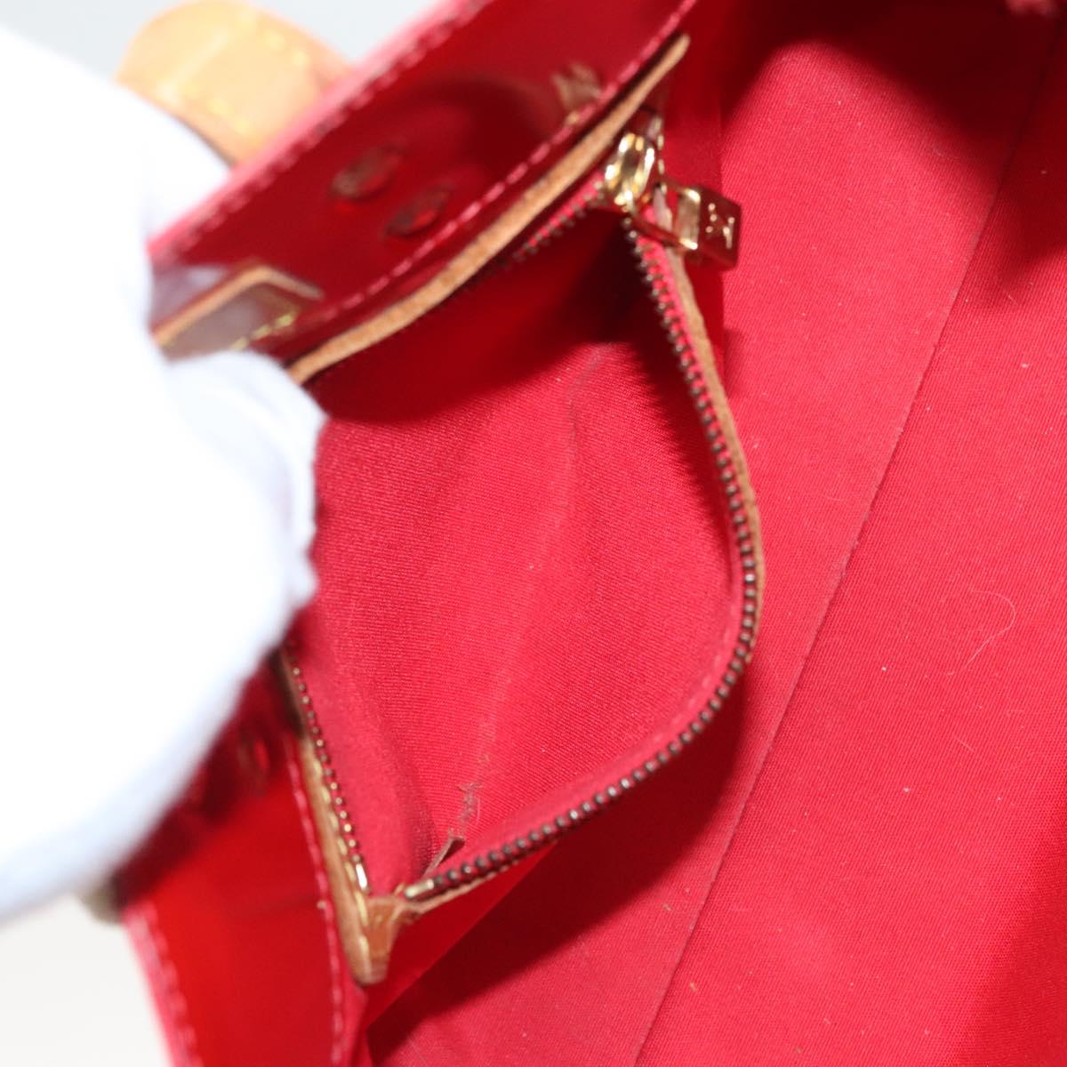 LOUIS VUITTON Monogram Vernis Reade PM Hand Bag Red Rouge M91088 LV Auth hk2659
