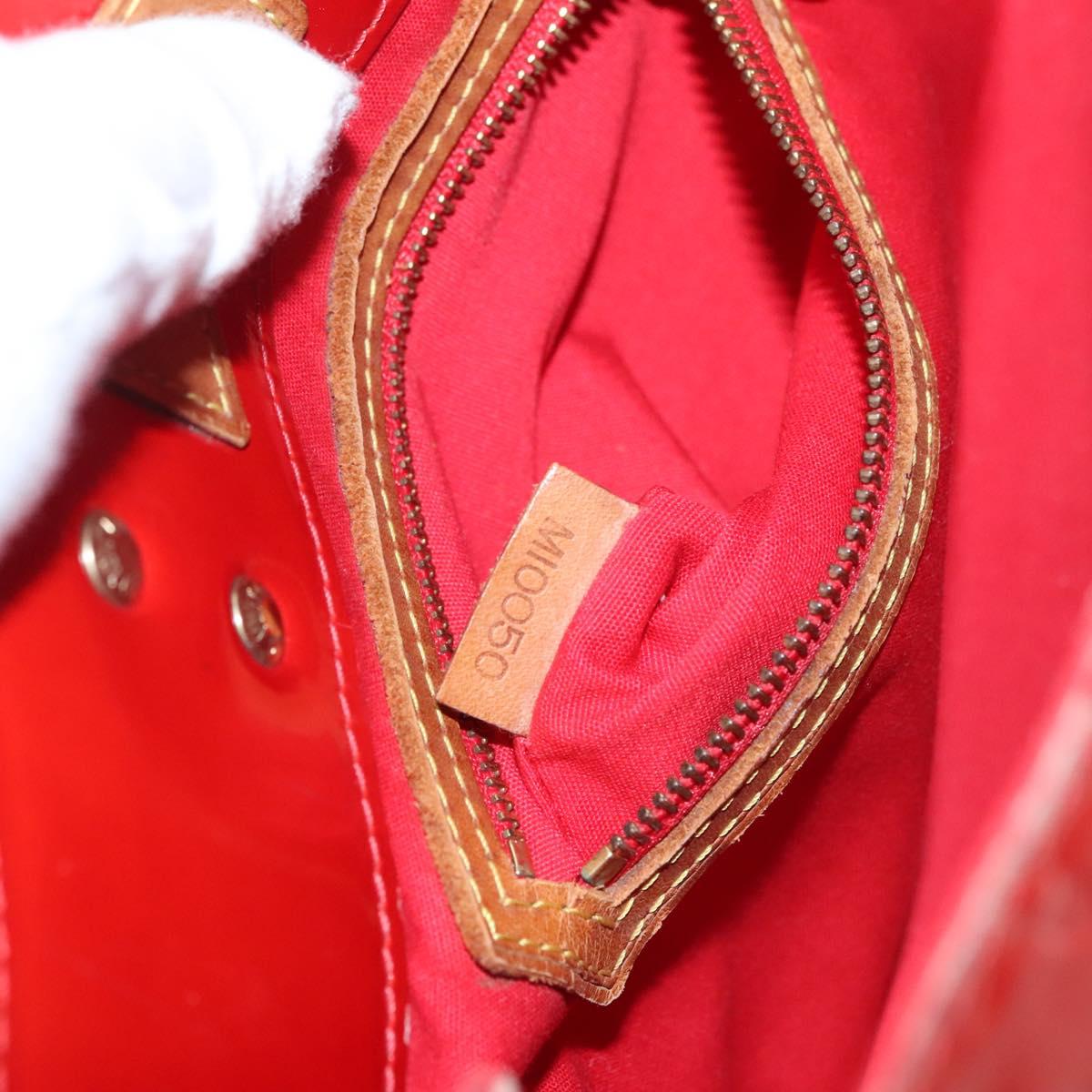 LOUIS VUITTON Monogram Vernis Reade PM Hand Bag Red Rouge M91088 LV Auth hk2659