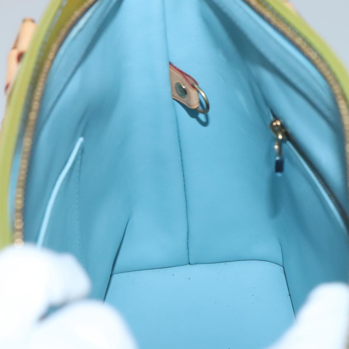 LOUIS VUITTON Monogram Vernis Houston Hand Bag Baby Blue M91005 LV Auth hk2703