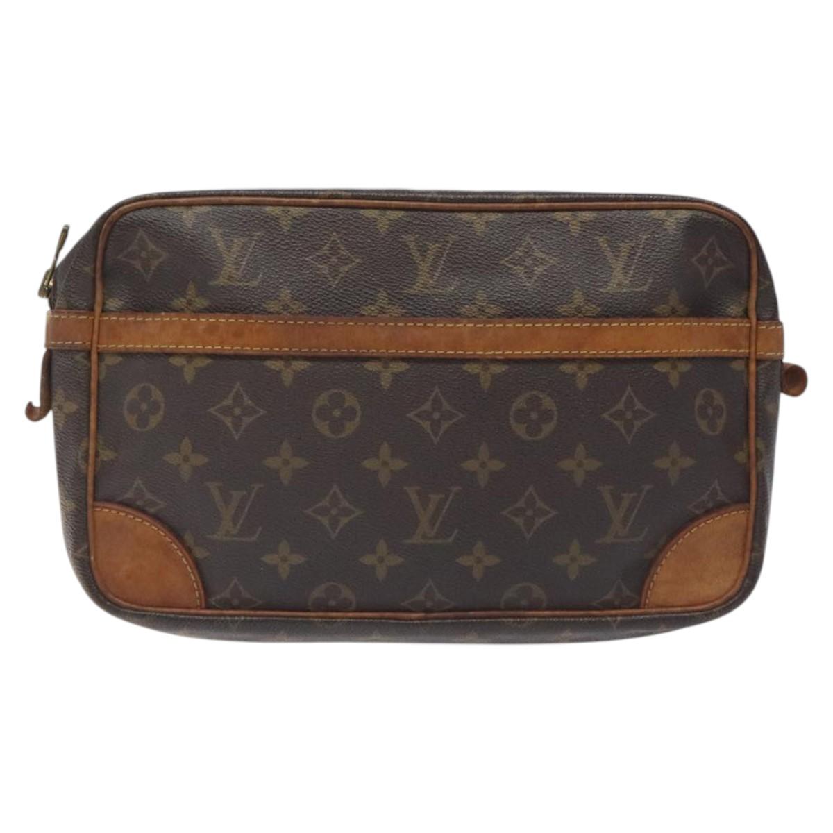 LOUIS VUITTON Monogram Compiegne 28 Clutch Bag M51845 LV Auth hk2734