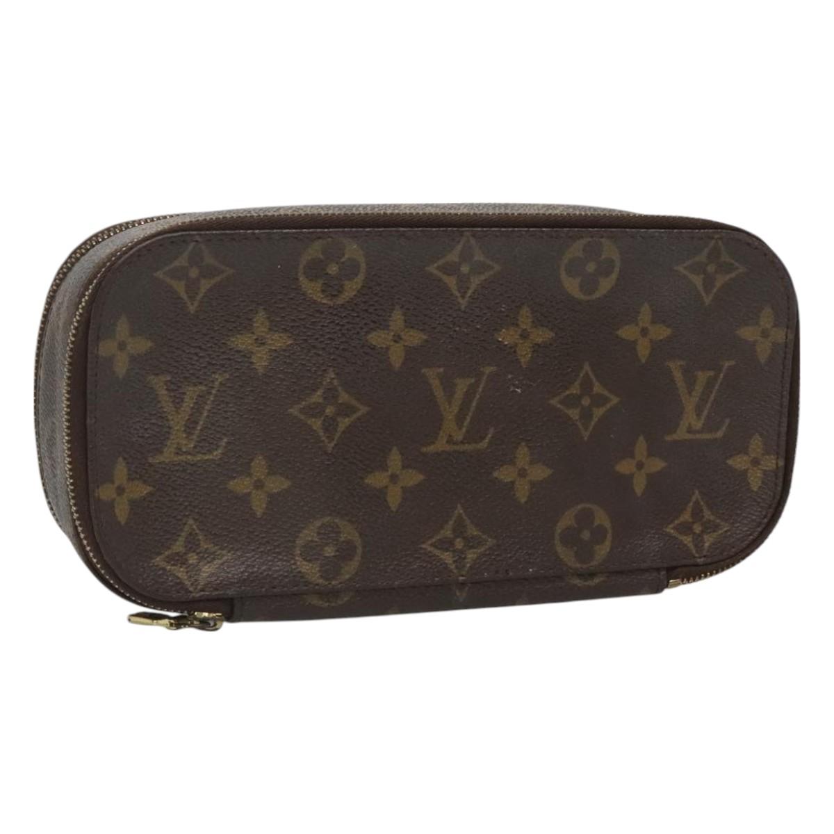 LOUIS VUITTON Monogram Trousse Brush GM Cosmetic Pouch M47505 LV Auth hk2748