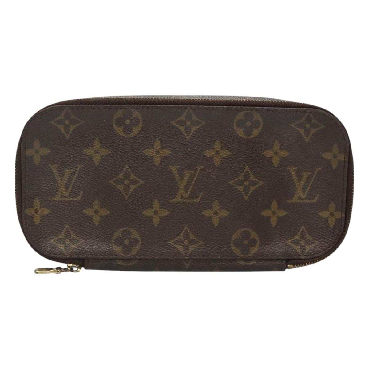 LOUIS VUITTON Monogram Trousse Brush GM Cosmetic Pouch M47505 LV Auth hk2748