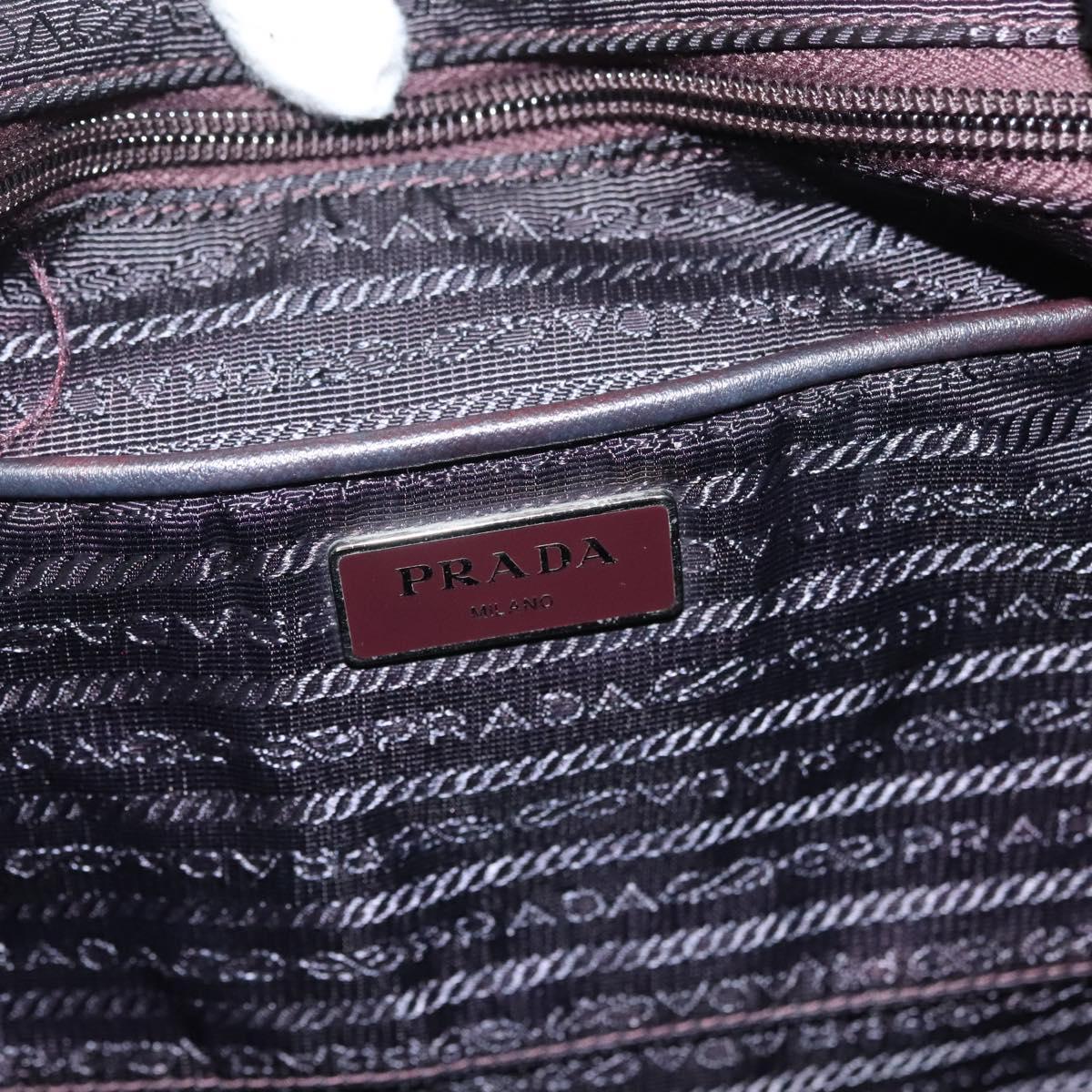 PRADA Tote Bag Nylon Blue Silver Auth hk2799