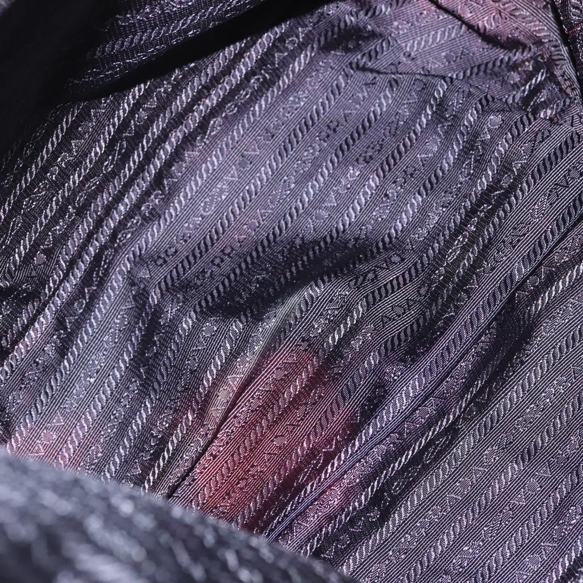 PRADA Tote Bag Nylon Blue Silver Auth hk2799